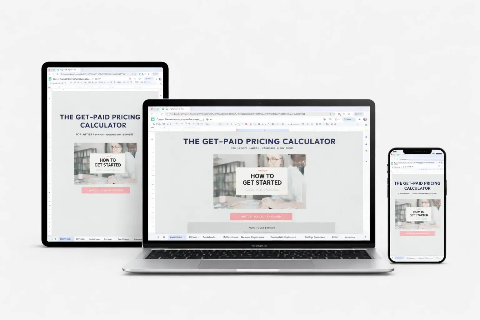 The Get Paid Pricing Calculator open on a laptop