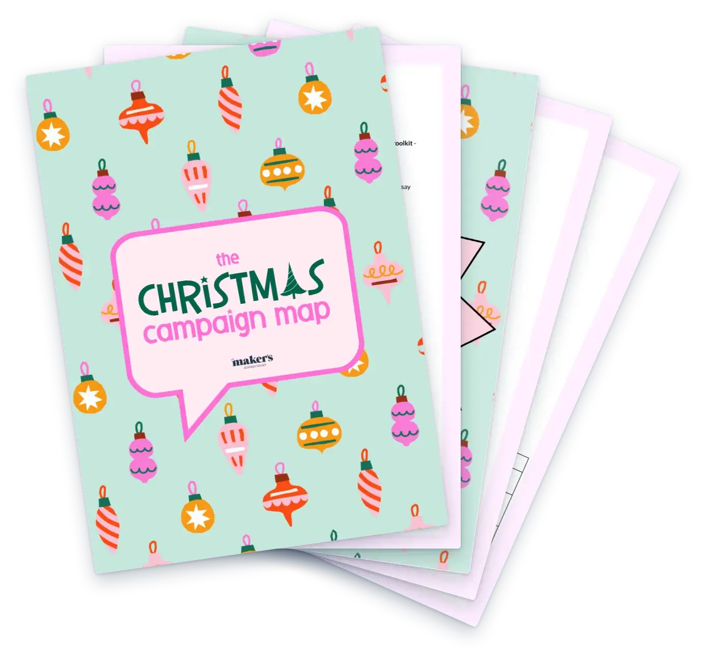 The Christmas Campaign Map cover with pages fanned out behind it