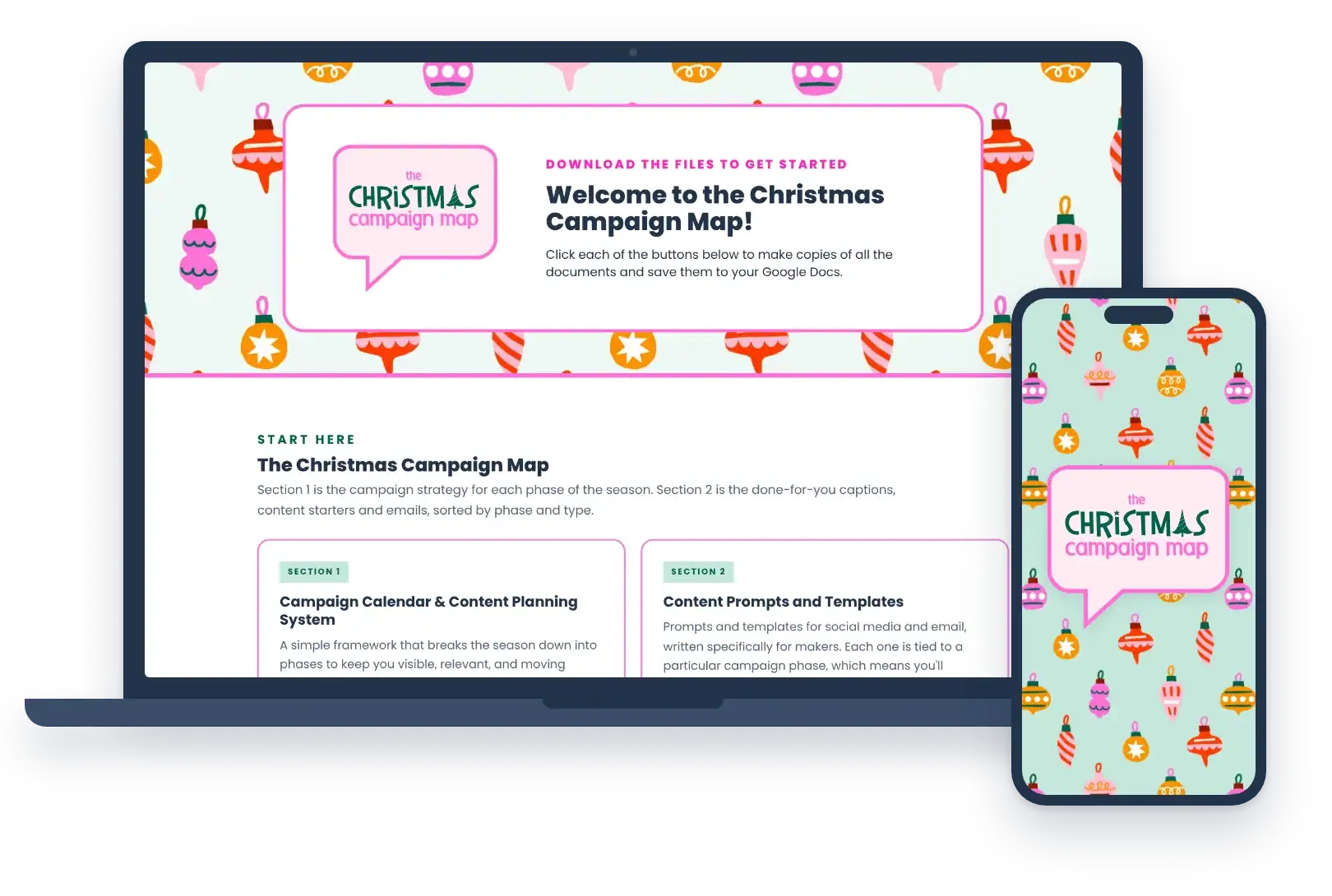 The Christmas Campaign Map shown on a laptop and a phone